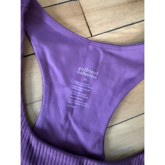 Girlfriend Collective Paloma dark purple ribbed bra - Picture 3 of 4